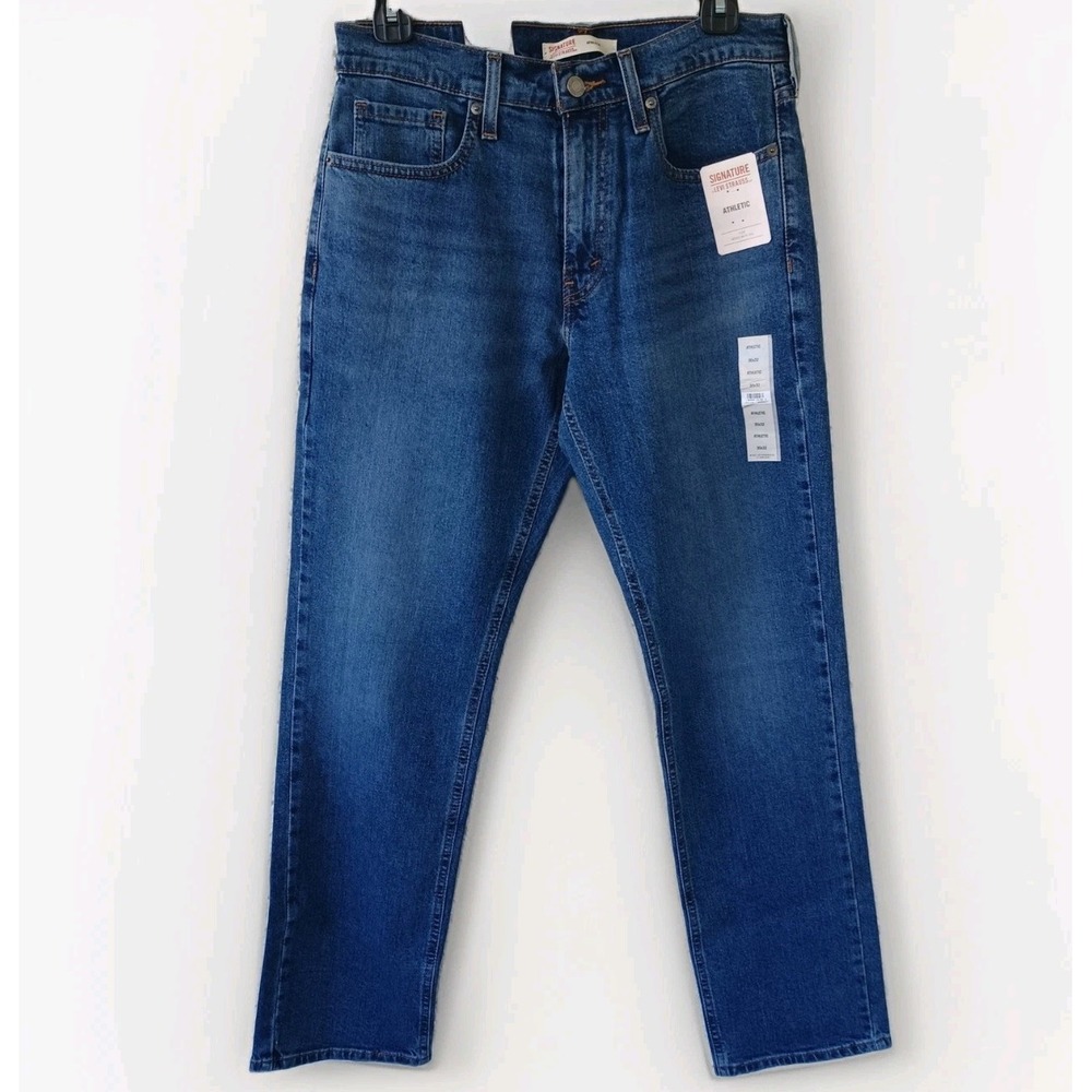 Levi Strauss Signature Athletic Flex Mens Jeans 30x32 Denim Straight Fit NEW NWT